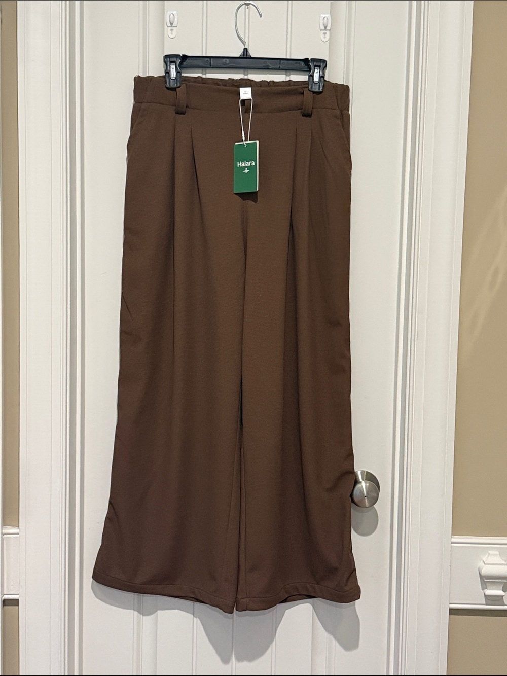 HALARA Chocolate Brown wide leg pants